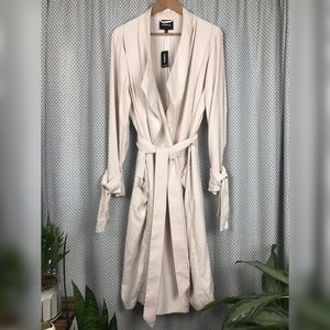 Express Cream Drape Loose Trench Jacket / Coat XL